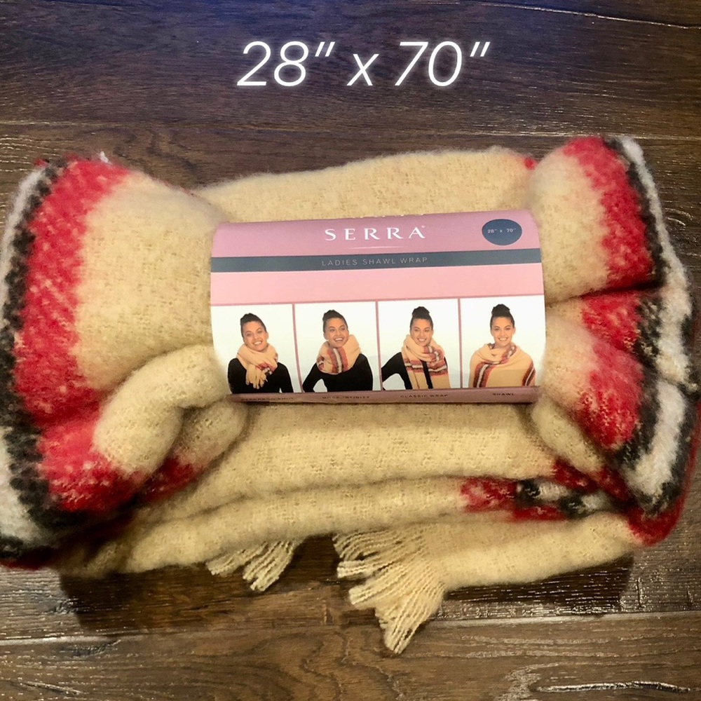 Serra ladies 4way to Wear Oversized Shaw Wrap 28”x70”